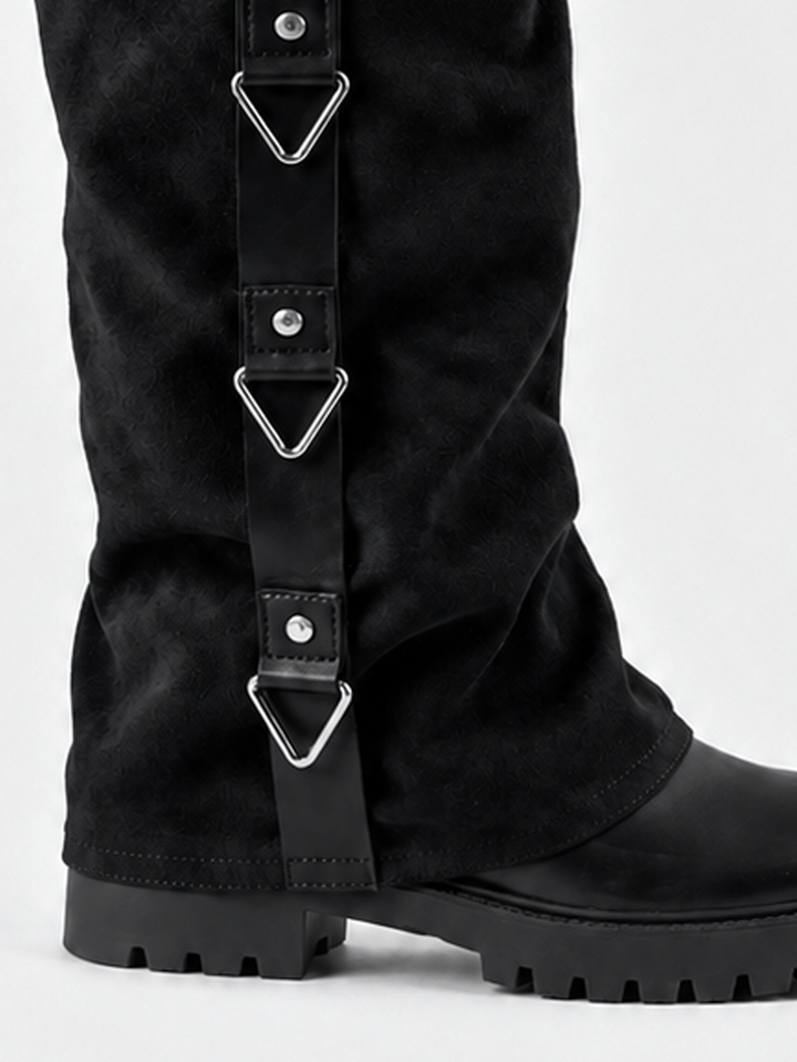 The Solstice Knee-High Boot Faux Suede – Black