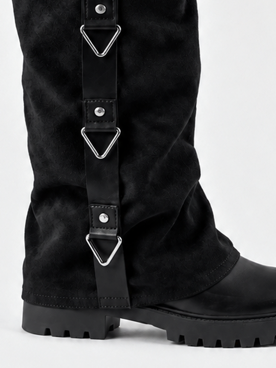 The Solstice Knee-High Boot Faux Suede – Black