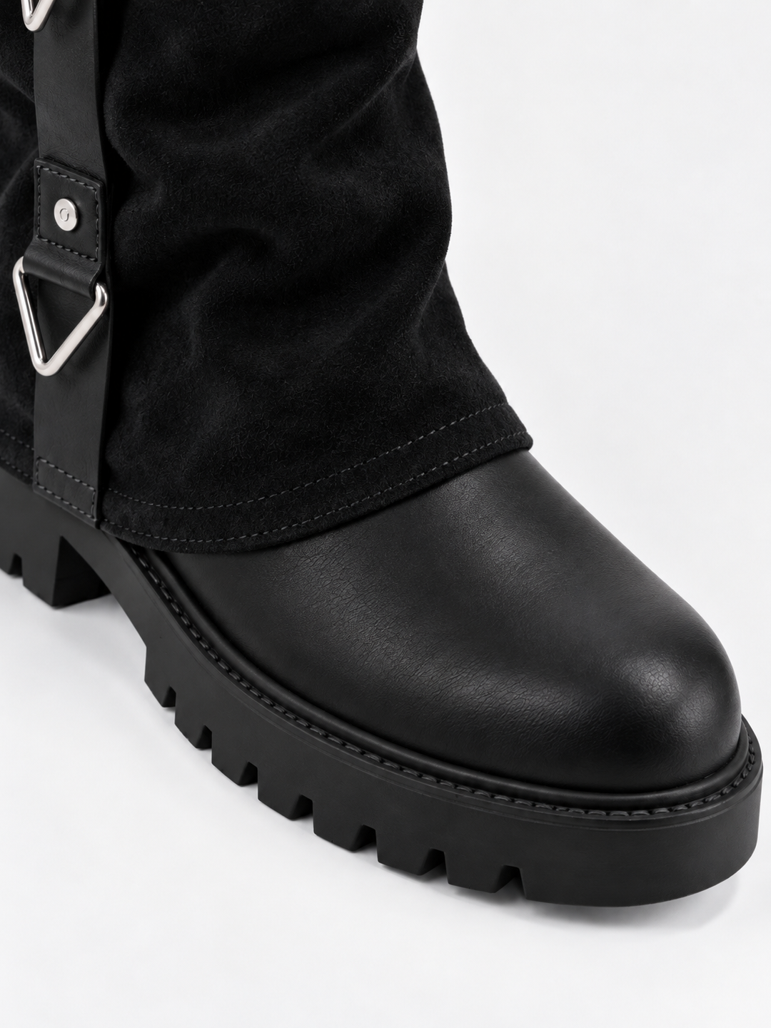 The Solstice Knee-High Boot Faux Suede – Black