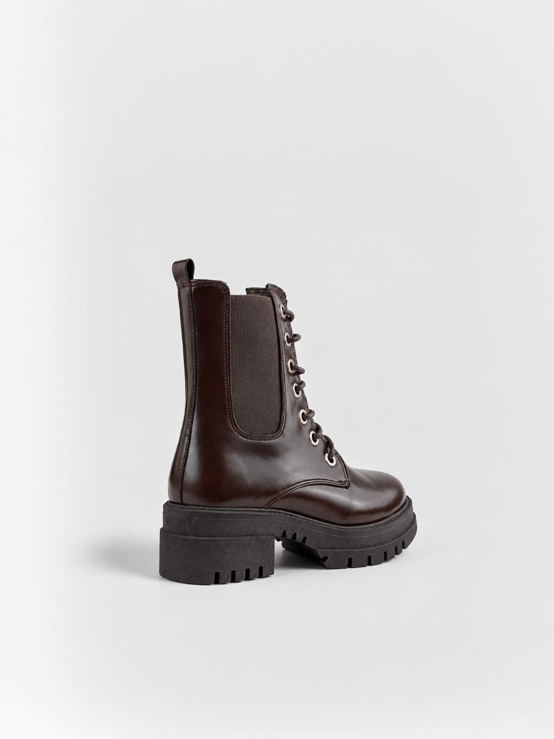 The Trooper Combat Boot Faux Leather – Brown