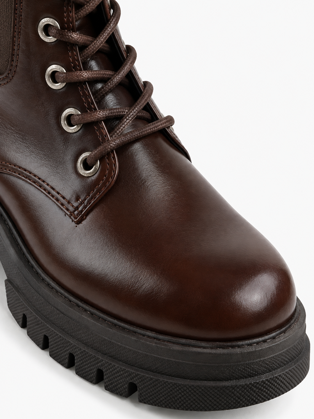 The Trooper Combat Boot Faux Leather – Brown