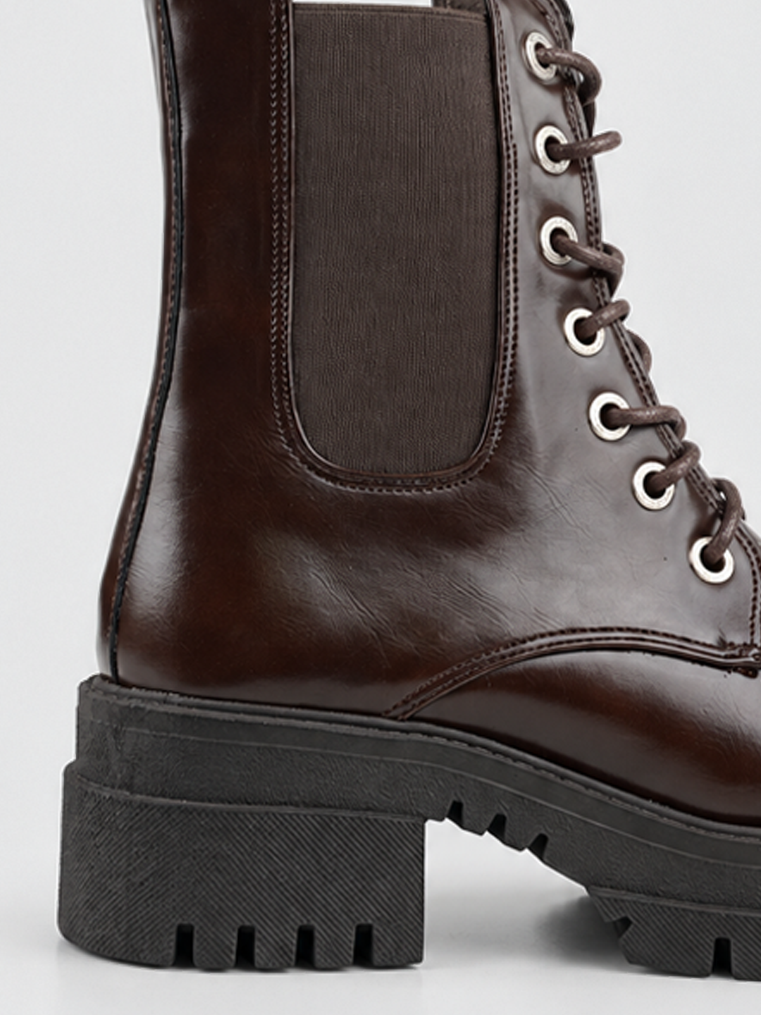 The Trooper Combat Boot Faux Leather – Brown