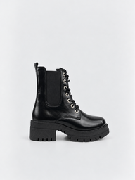 The Trooper Combat Boot Faux Leather – Black