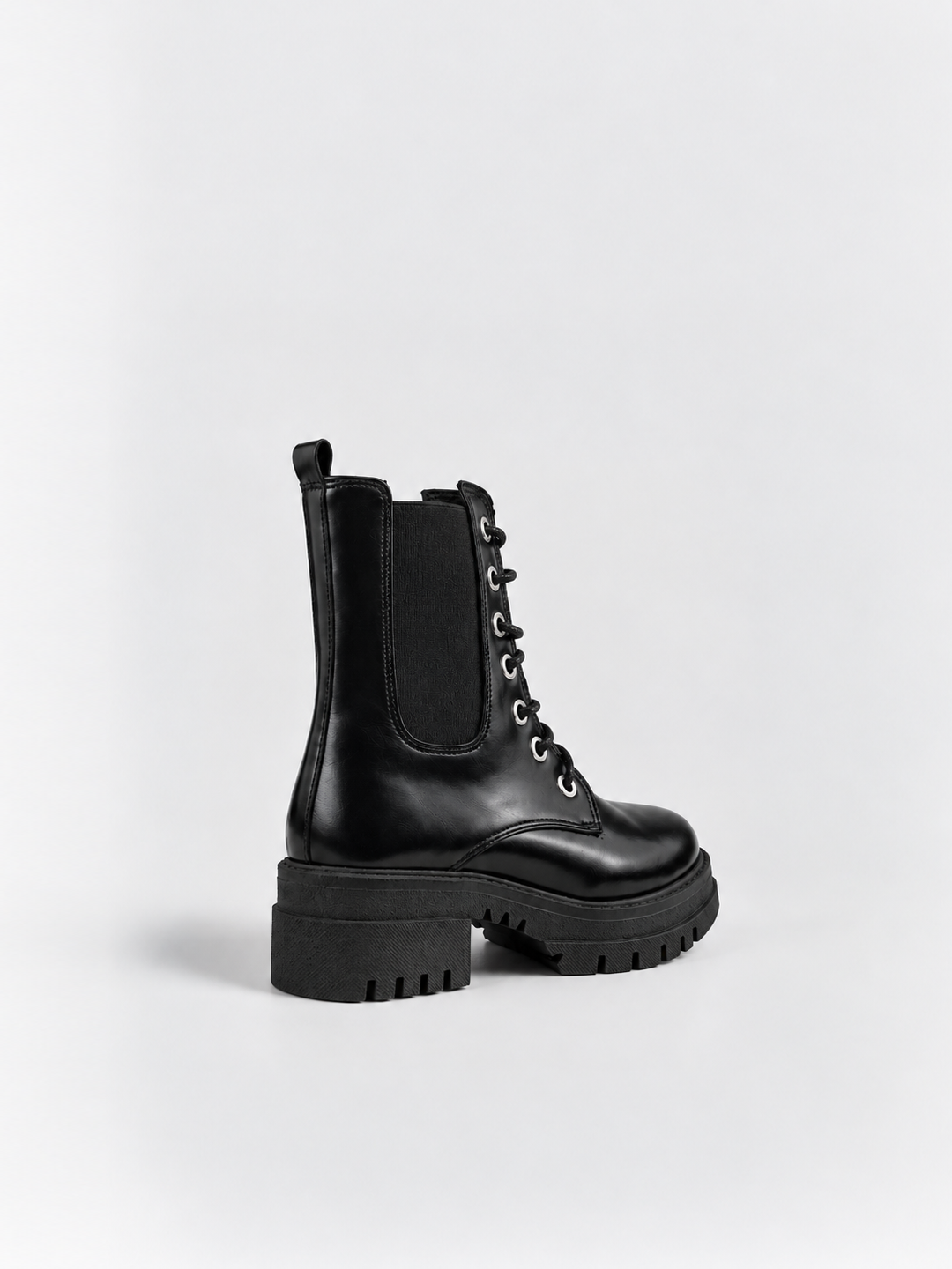 The Trooper Combat Boot Faux Leather – Black