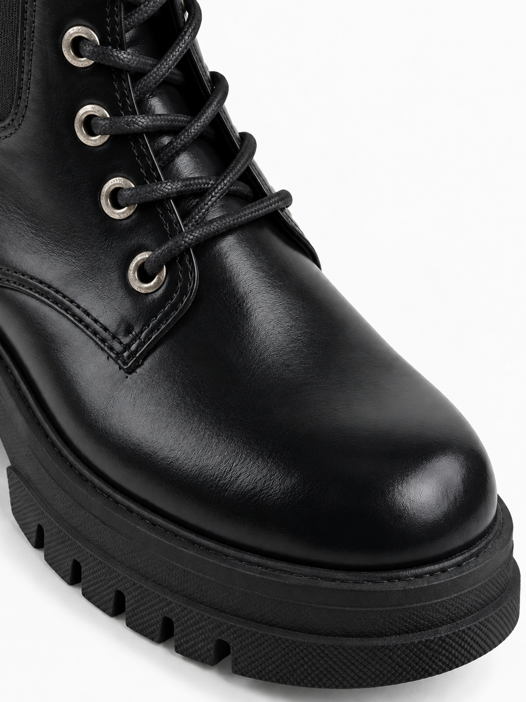 The Trooper Combat Boot Faux Leather – Black