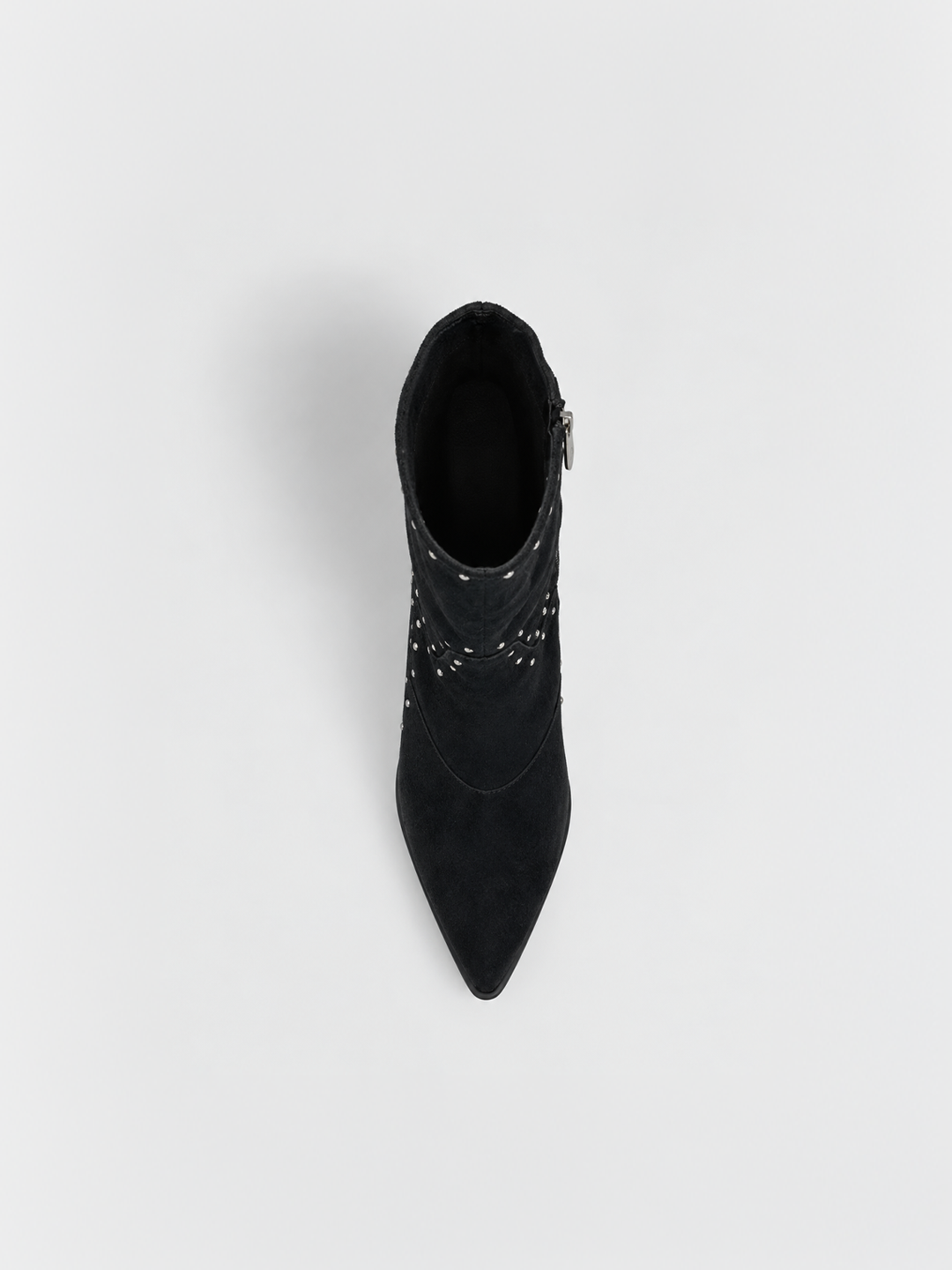 The Harlow Heel Ankle Boot Faux suede – Black