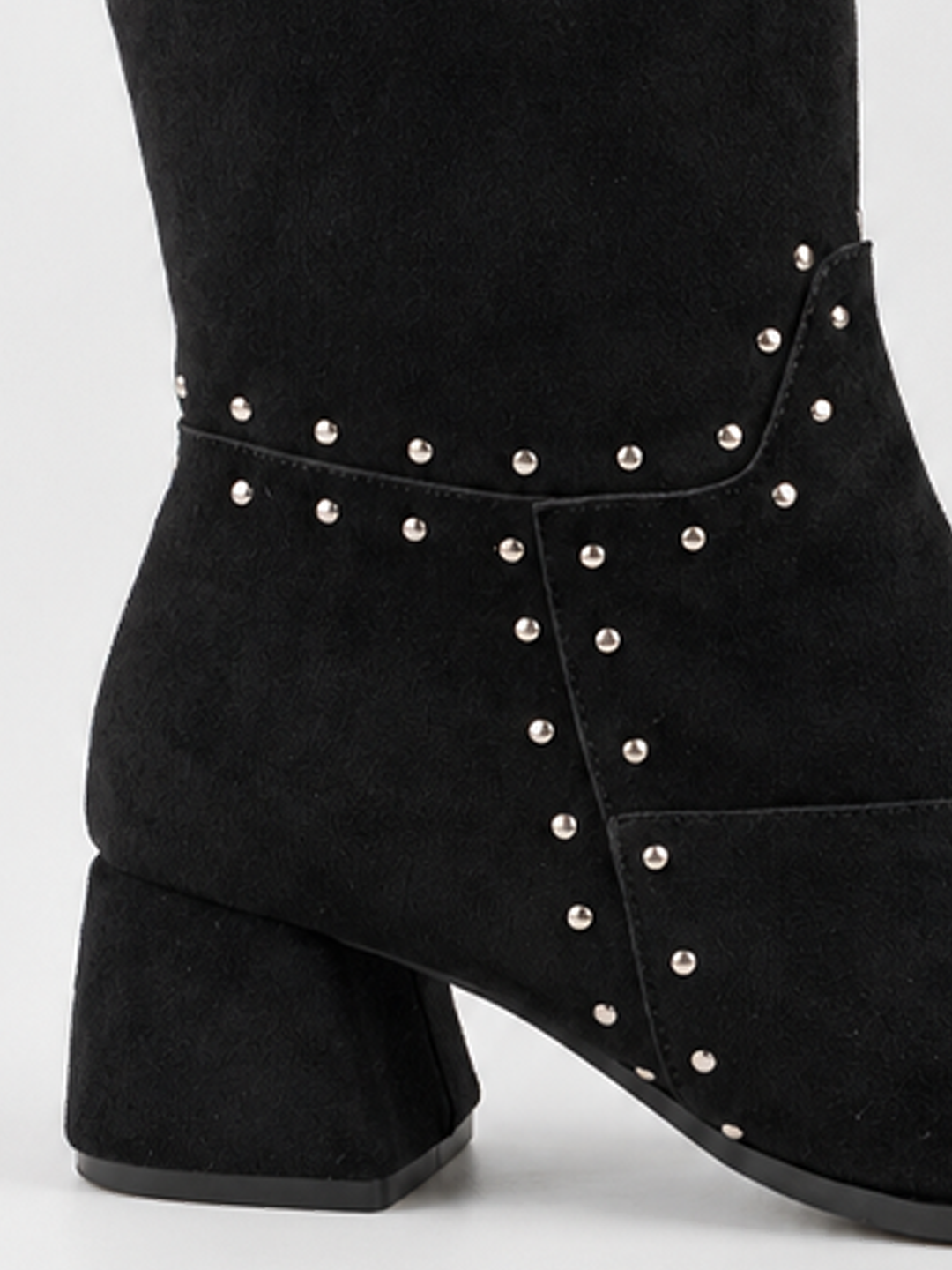 The Harlow Heel Ankle Boot Faux suede – Black