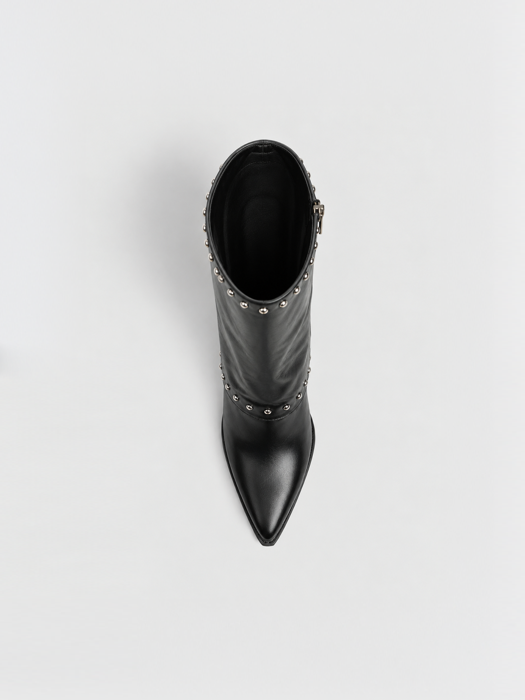 Roxie Studded Gaiter Mid-half Boot Faux Leather – Black