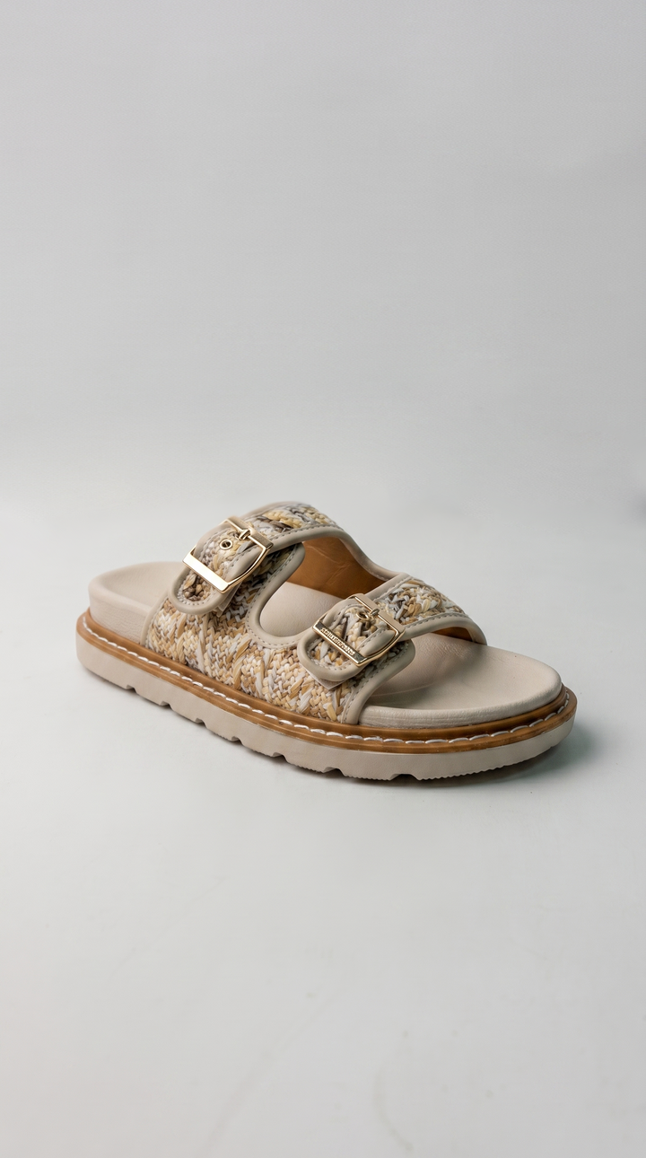 The Oasis Woven Slide - Beige