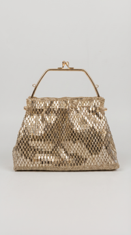 Golden Beaded Frame Bag