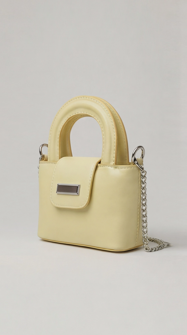 Noir Mini Satchel -  Butter yellow