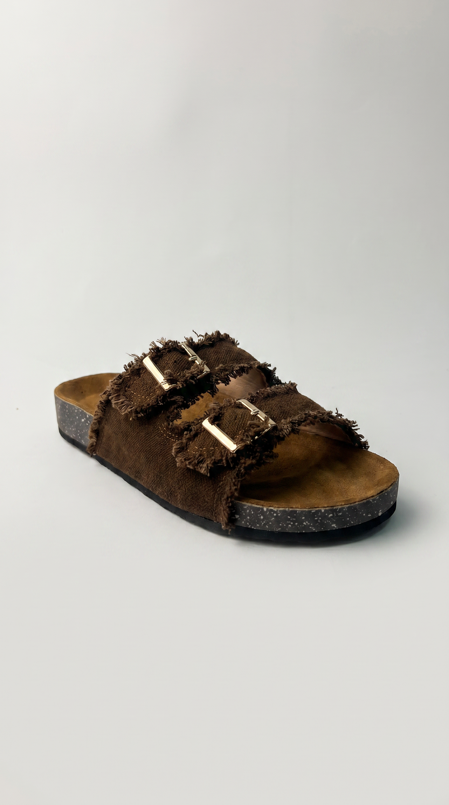 Chic deep chocolate brown canvas sandal