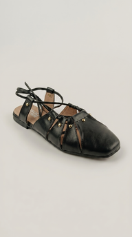 The Artisan Cross-Strap Flat - Black