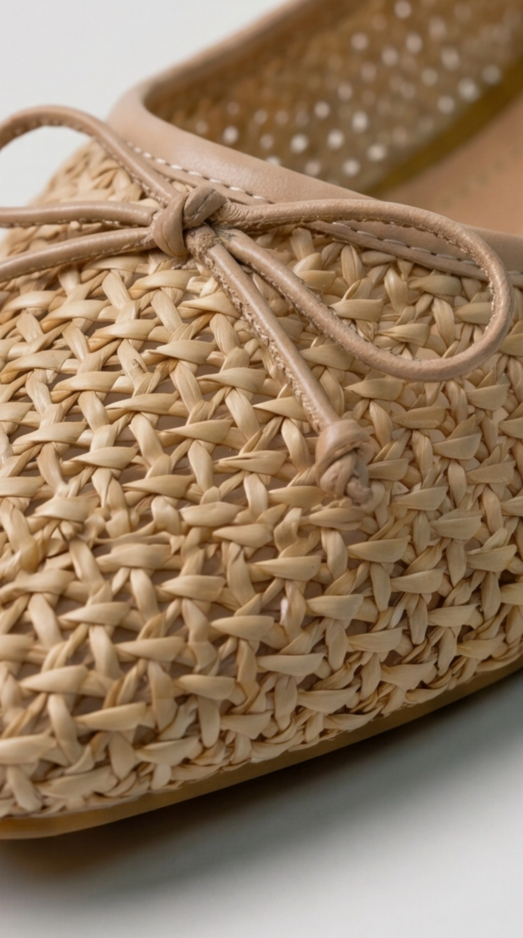 The Aria Raffia Ballet Flat - natural straw tan