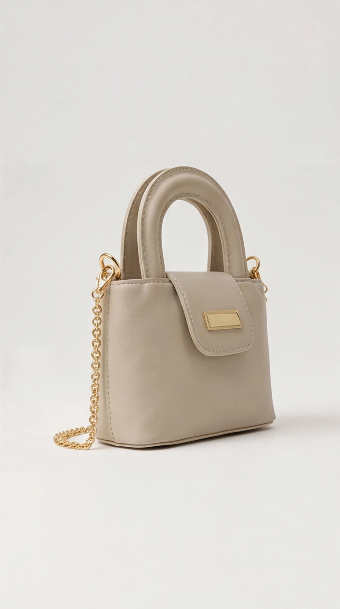 Noir Mini Satchel - Beige