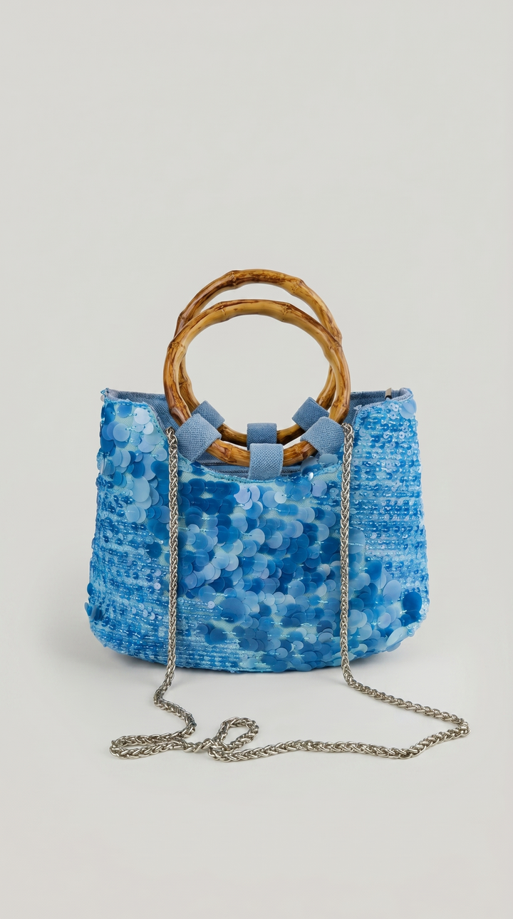 The Azure Tide Sequin Tote