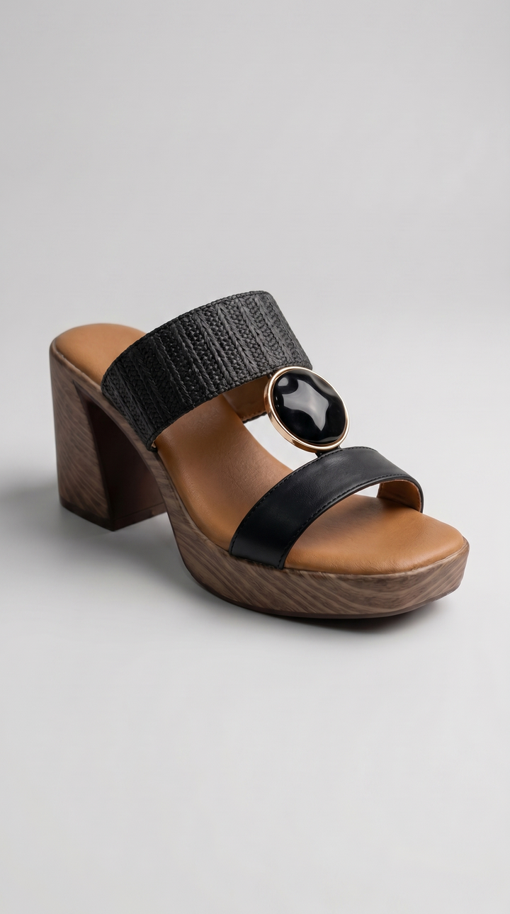 The Selene Artisan Mule - Black