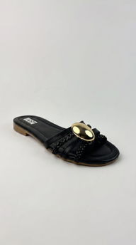 The Onyx Medallion Slide - Black