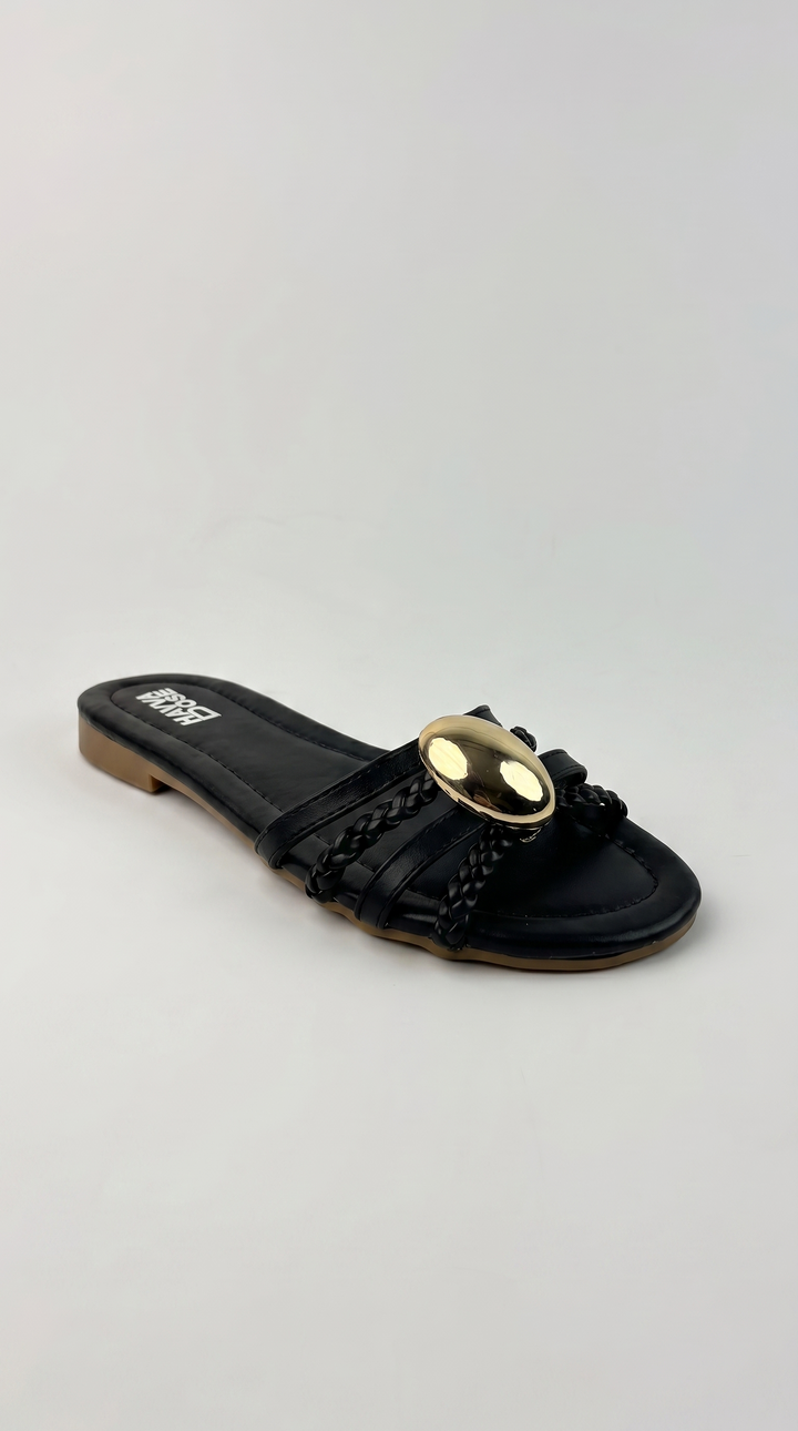 The Onyx Medallion Slide - Black