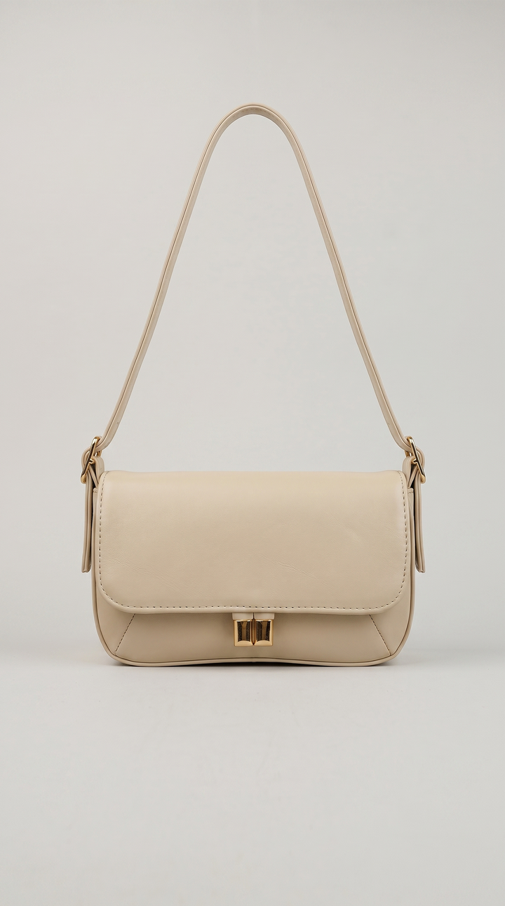 Pebbled Mini Bag – Beige