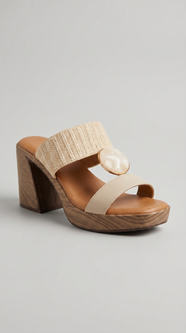 The Selene Artisan Mule - Beige