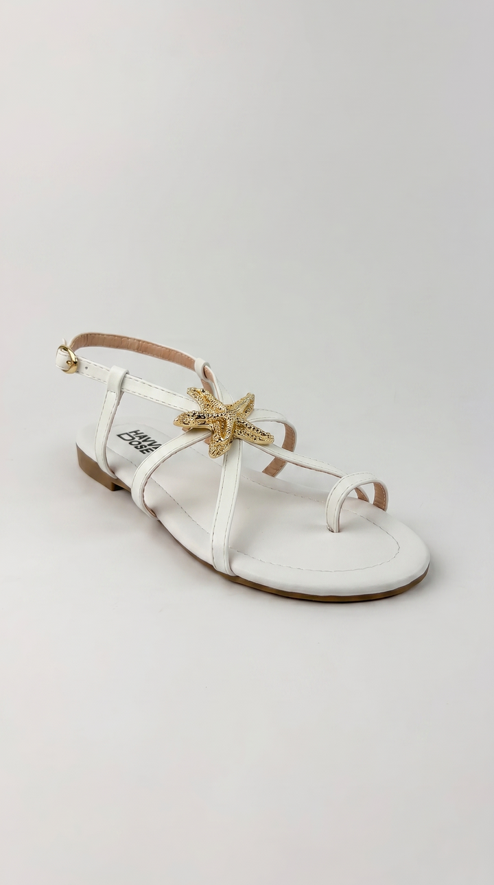 The Aurelia Star Sandal - White