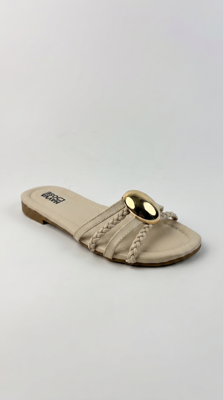 The Onyx Medallion Slide - Beige