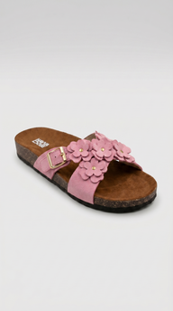 Dusty Pink Floral Cross Sandal
