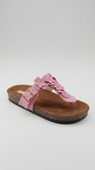 Dusty Pink Floral Appliqué Platform Sandal