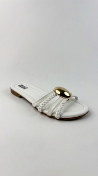 The Onyx Medallion Slide - White