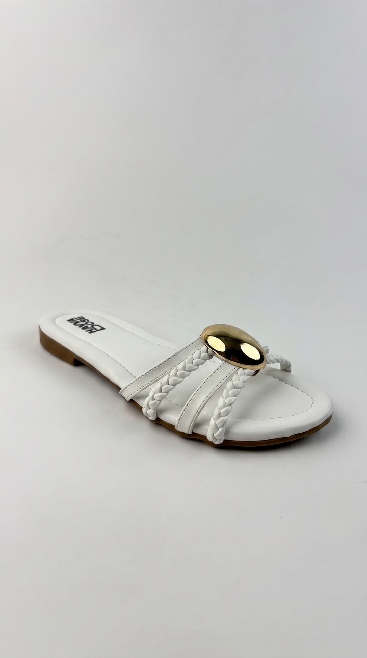 The Onyx Medallion Slide - White