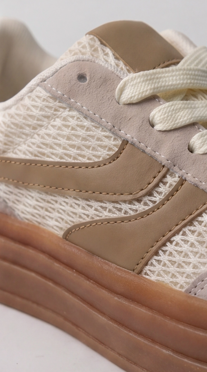 The Terra Forest Platform Sneaker - Beige