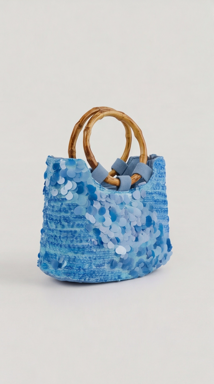 The Azure Tide Sequin Tote