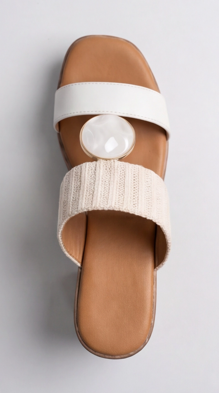 The Selene Artisan Mule - White