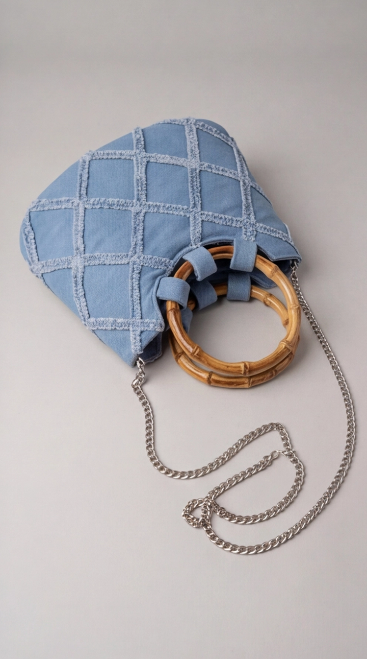 The Indigo Lattice Tote
