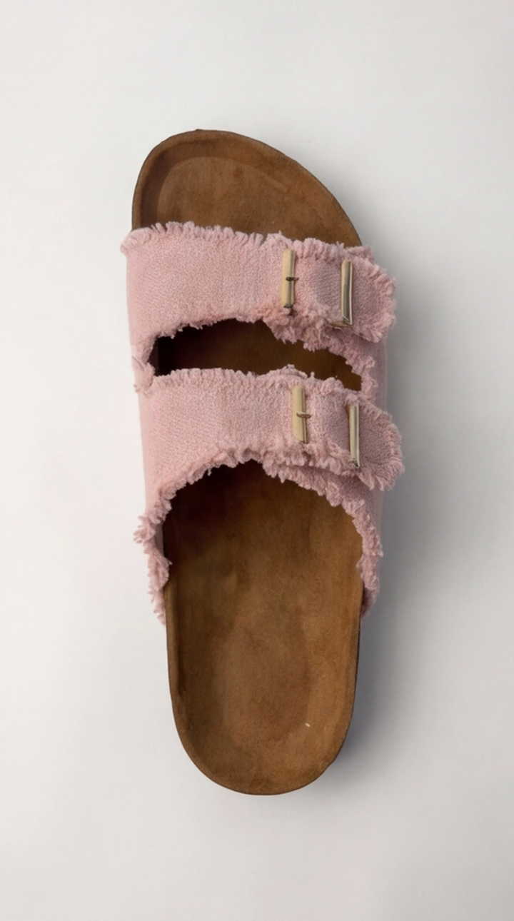 Chic dusty rose canvas sandal