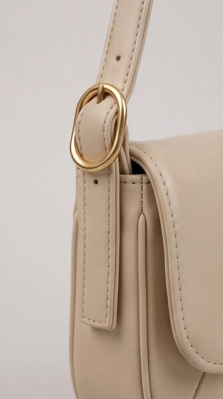 Pebbled Mini Bag – Beige