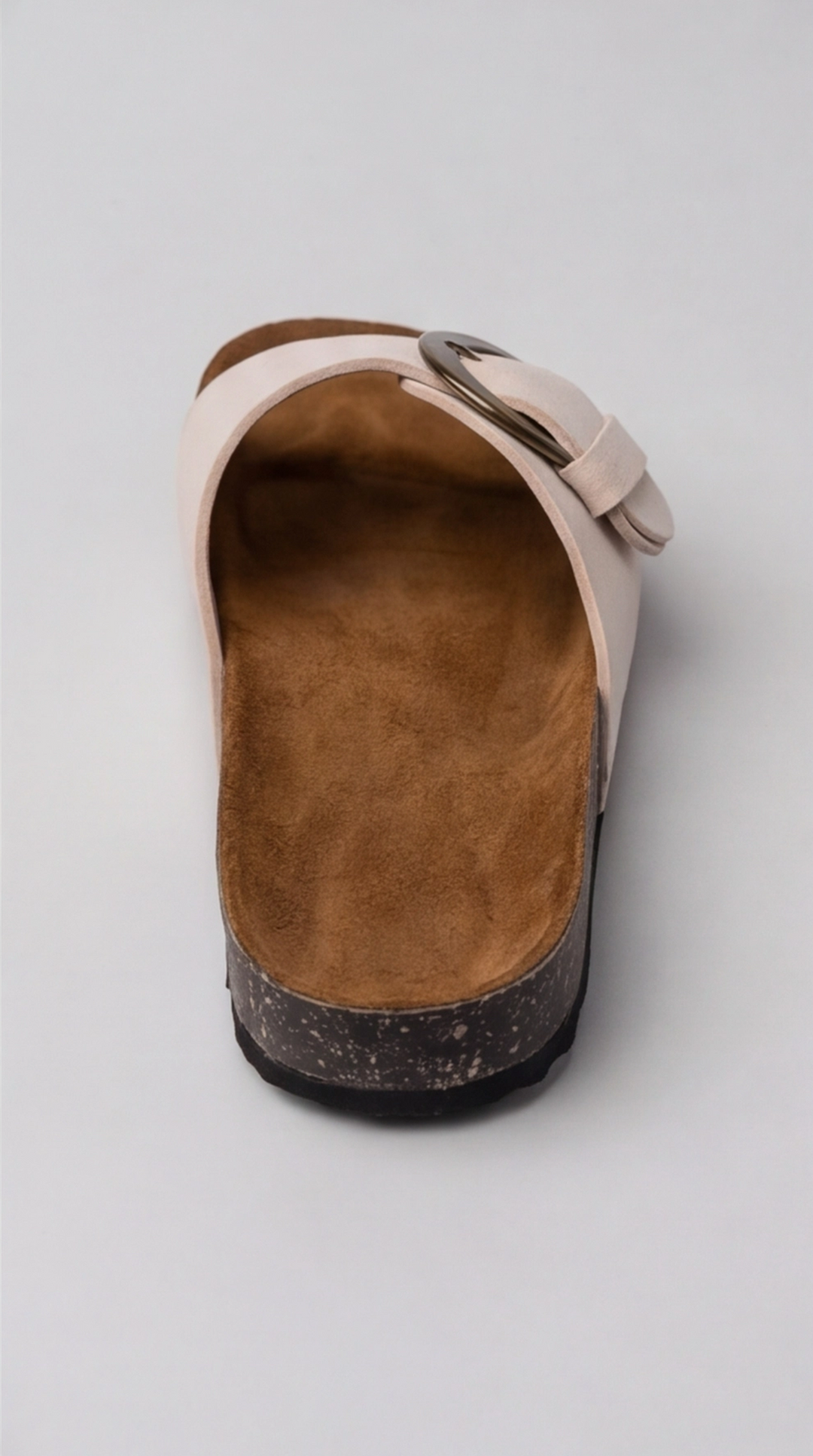 The Luna Buckle Slide - Beige