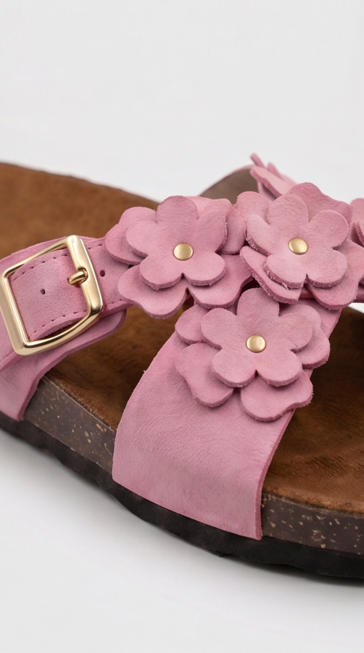 Dusty Pink Floral Cross Sandal