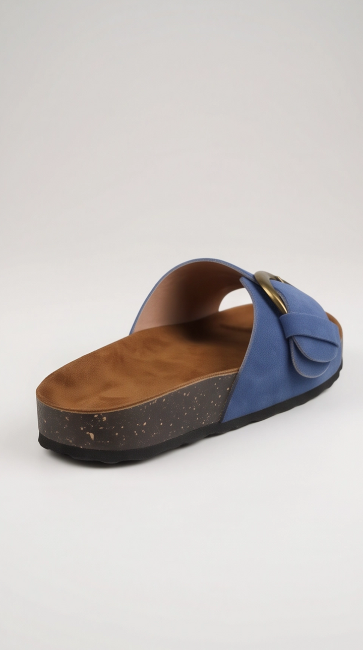 The Luna Buckle Slide - Jeans