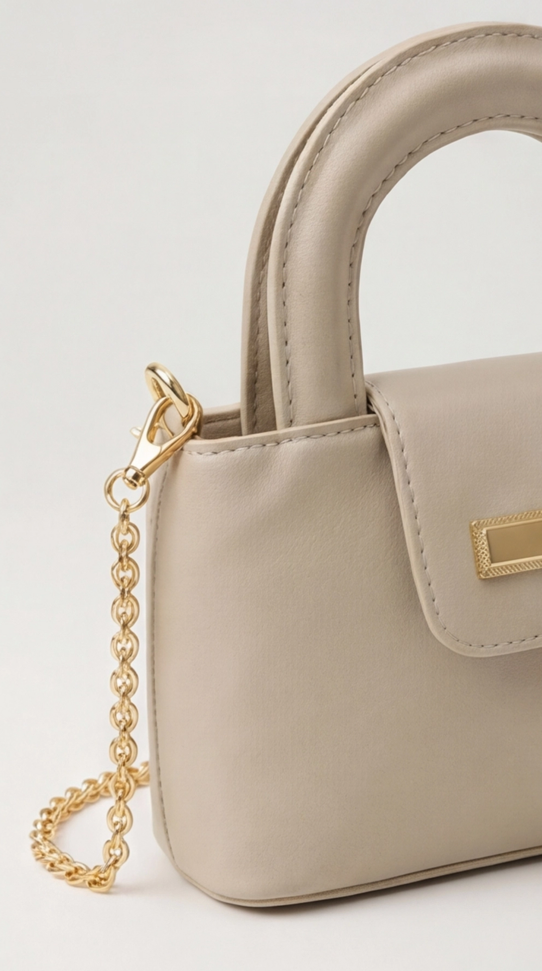 Noir Mini Satchel - Beige