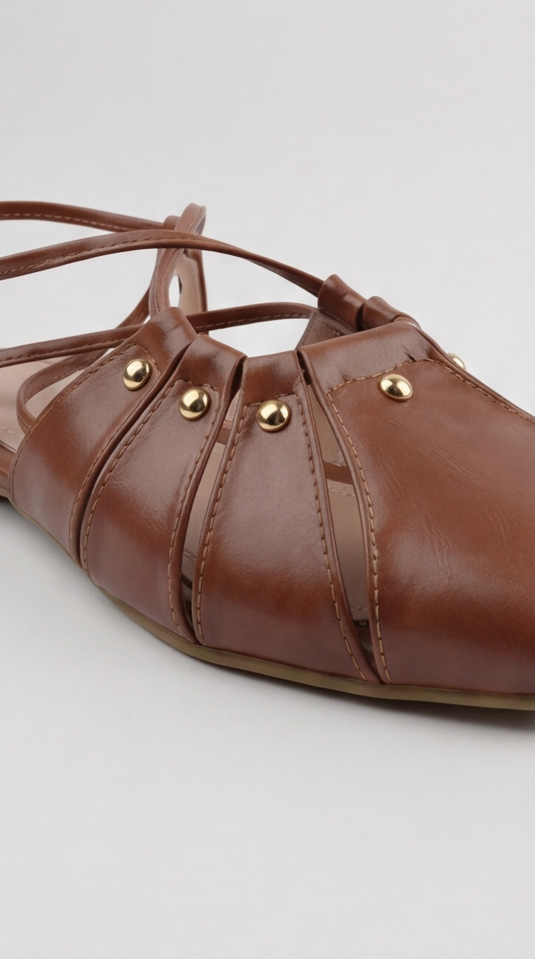 The Artisan Cross-Strap Flat - Camel