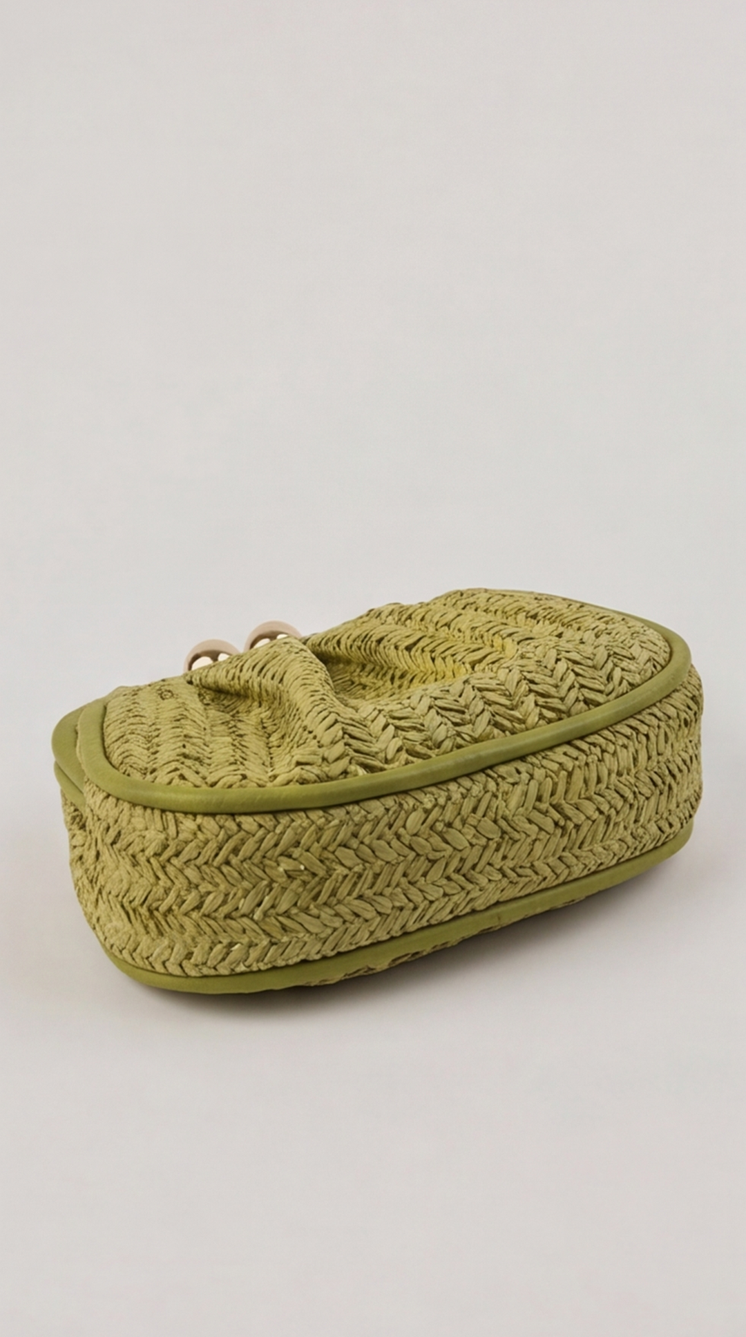 Olive Green Woven Kiss-Lock Pouch