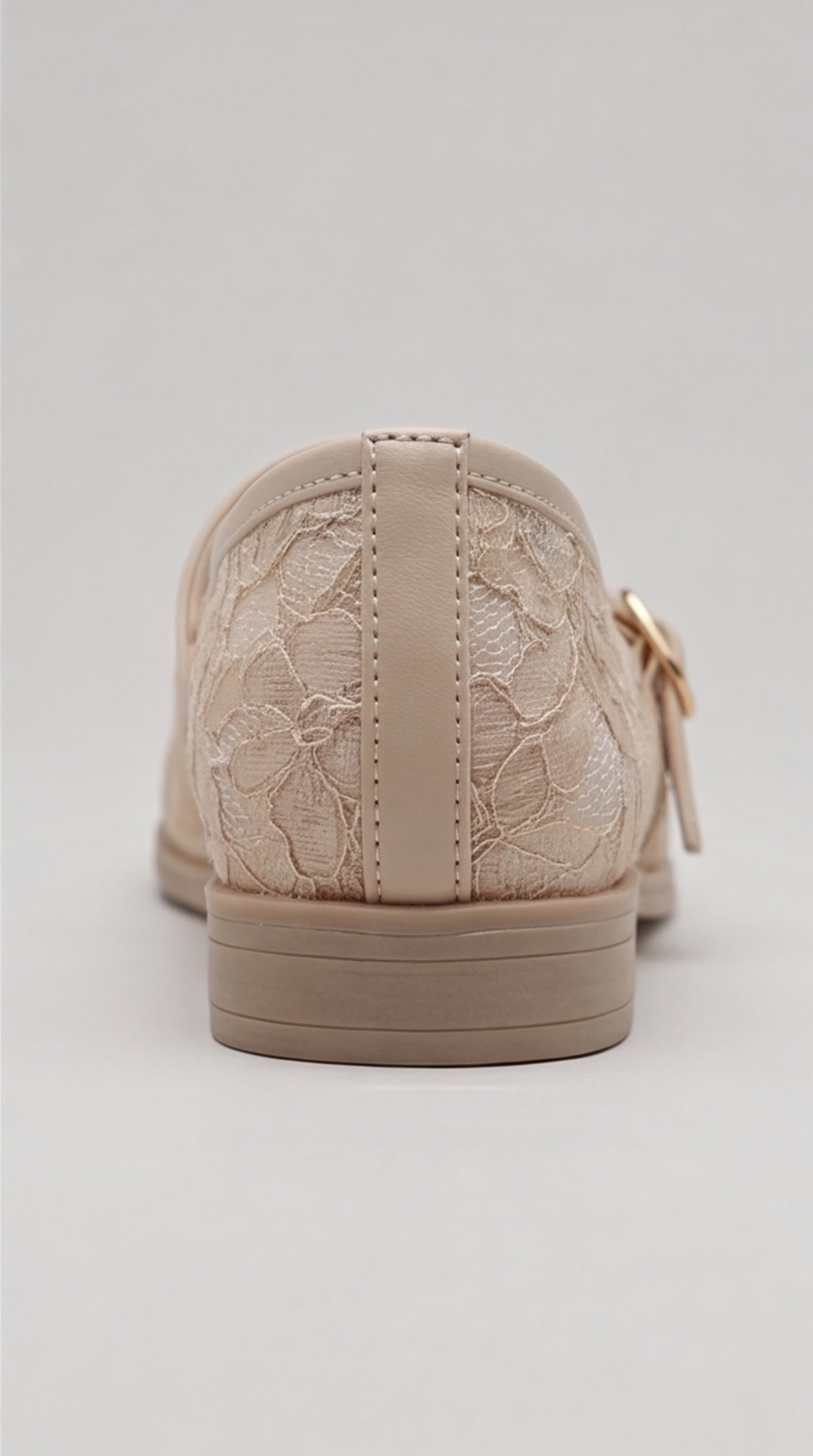 Beige Floral Lace Mary Jane Flat