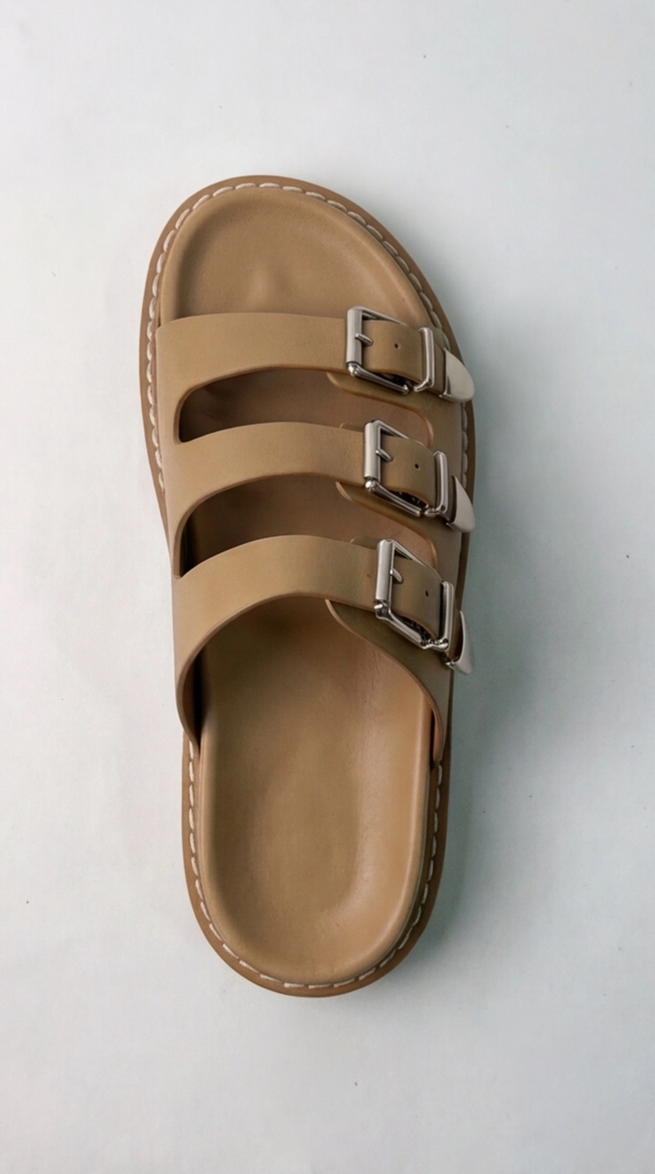 The Onyx Moto Slide - toffee brown