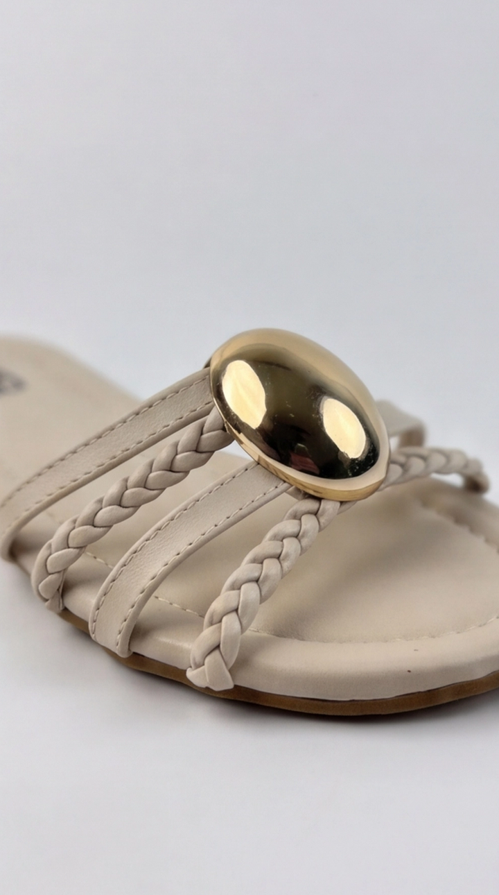 The Onyx Medallion Slide - Beige