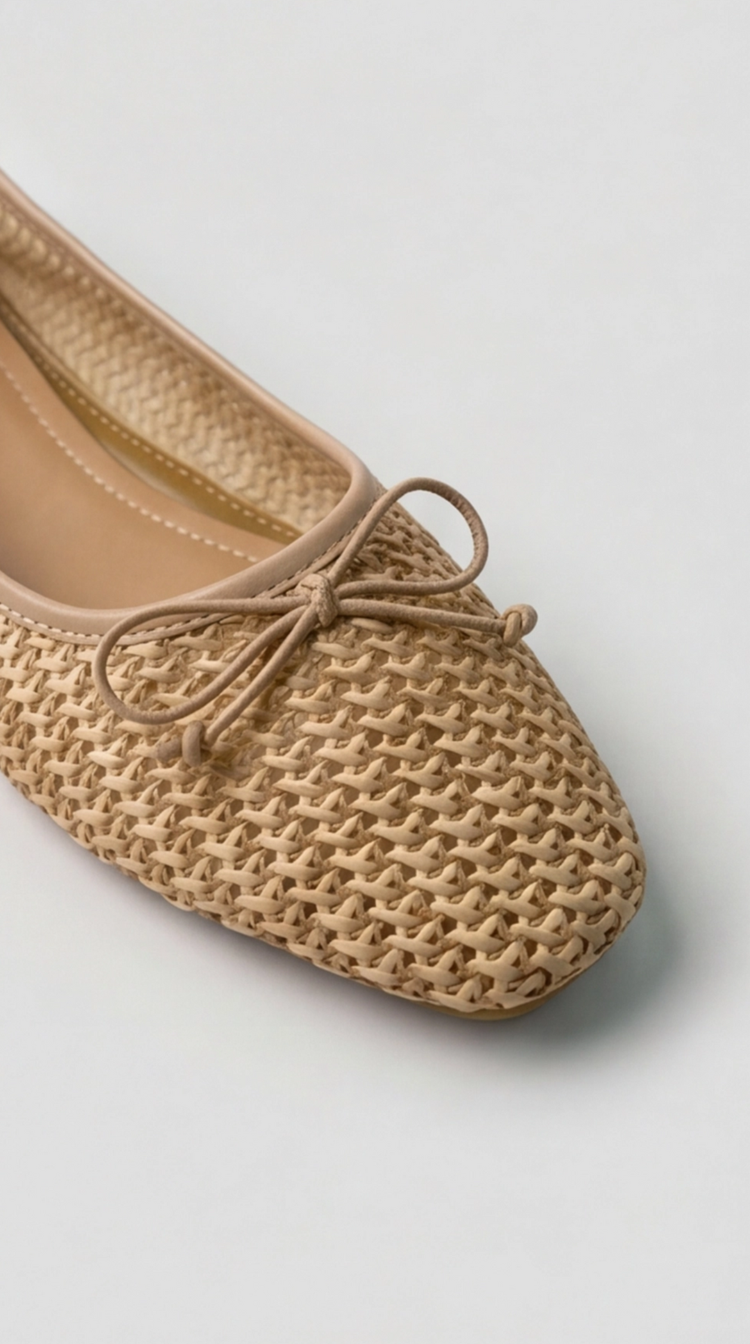 The Aria Raffia Ballet Flat - natural straw tan