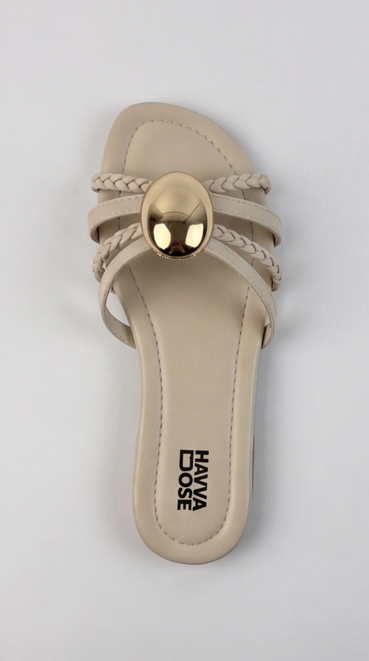 The Onyx Medallion Slide - Beige