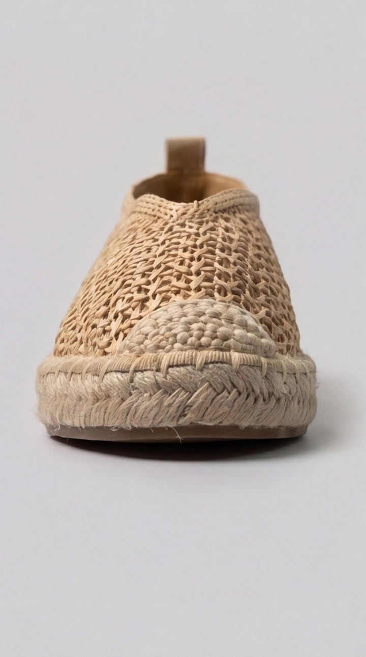 The Isla Raffia Espadrille - straw beige