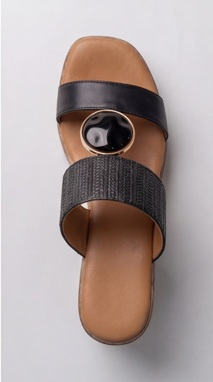 The Selene Artisan Mule - Black